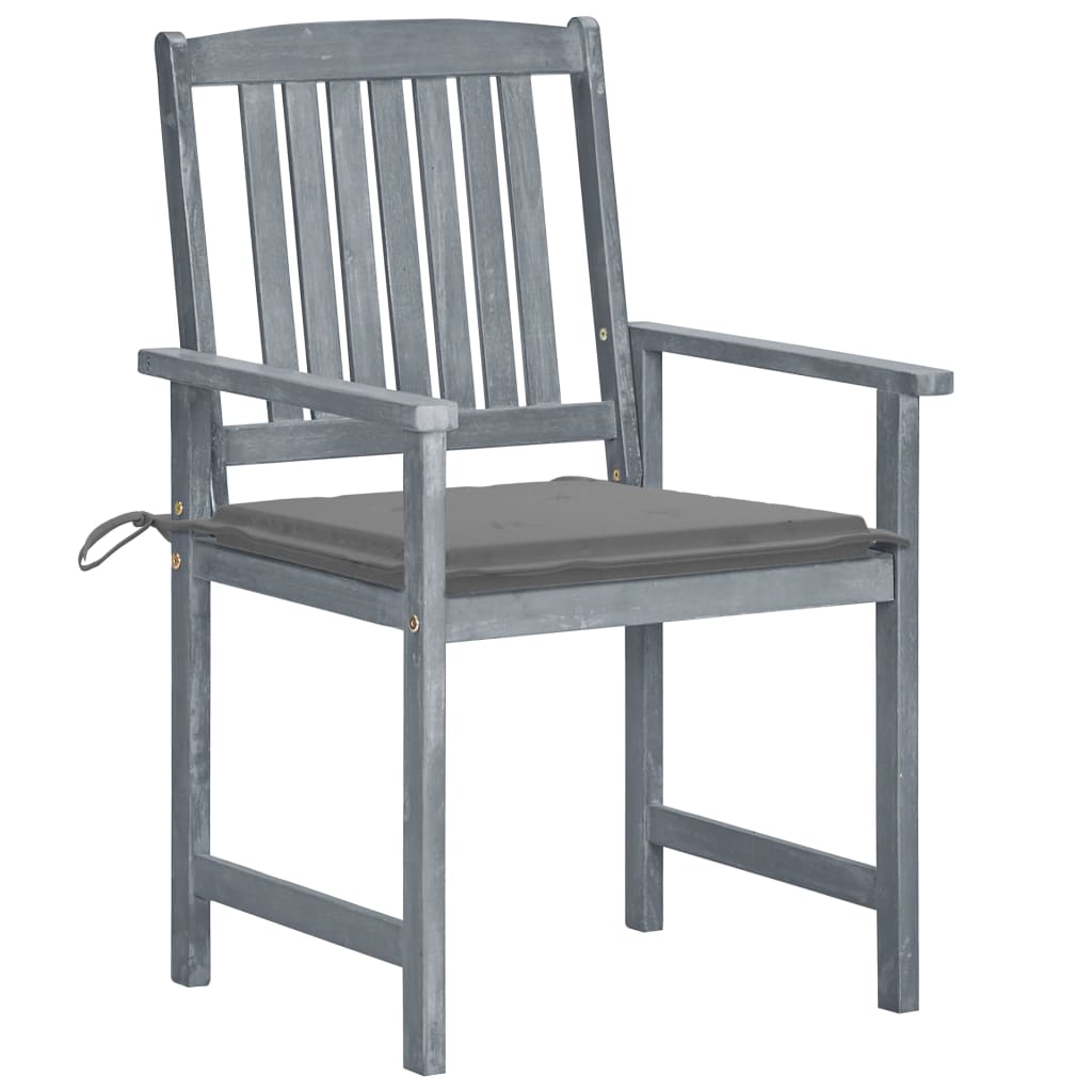 Tuinstoelen 8 st met kussens massief acaciahout grijs is nu te koop bij PeponiXL, paradijselijk wonen!