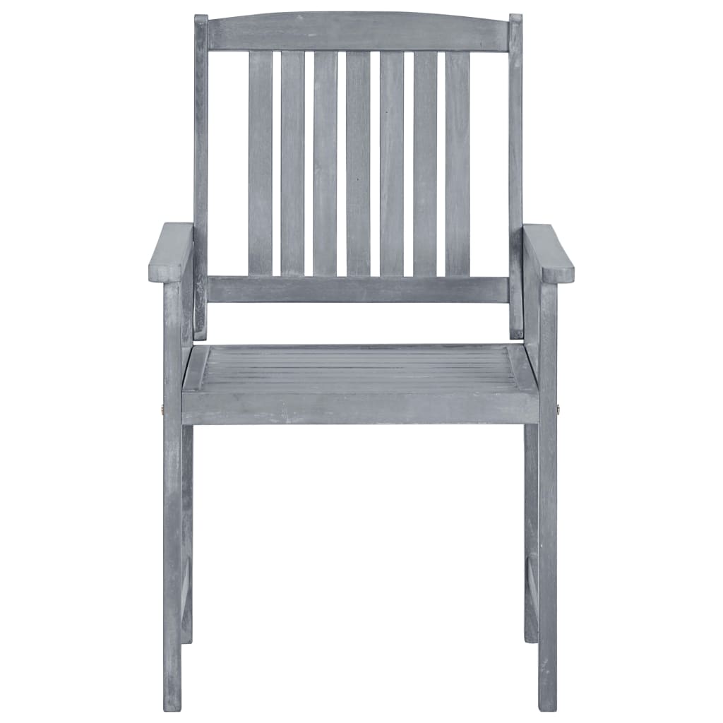 Tuinstoelen 8 st met kussens massief acaciahout grijs is nu te koop bij PeponiXL, paradijselijk wonen!