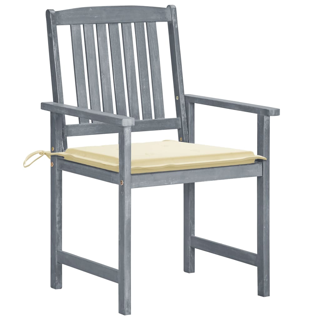 Tuinstoelen 8 st met kussens massief acaciahout grijs is nu te koop bij PeponiXL, paradijselijk wonen!