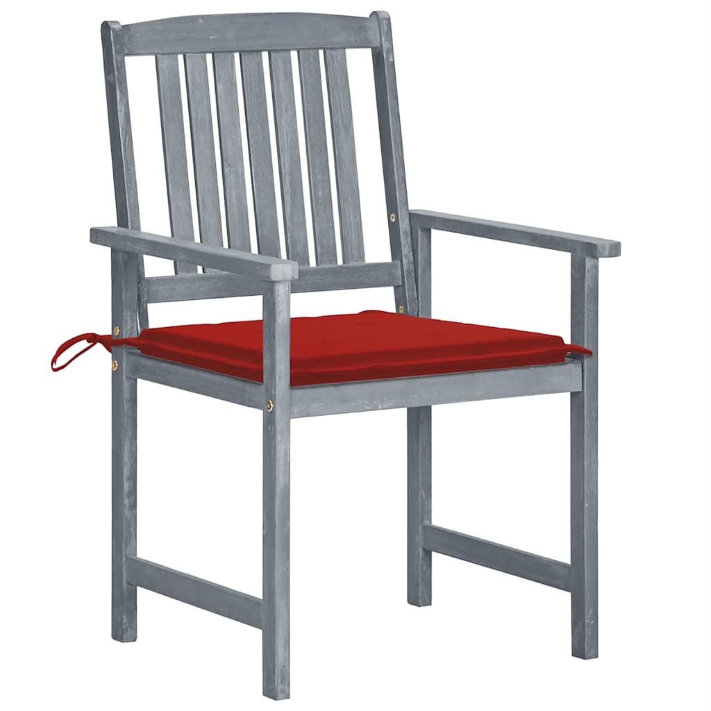 Tuinstoelen 8 st met kussens massief acaciahout grijs is nu te koop bij PeponiXL, paradijselijk wonen!