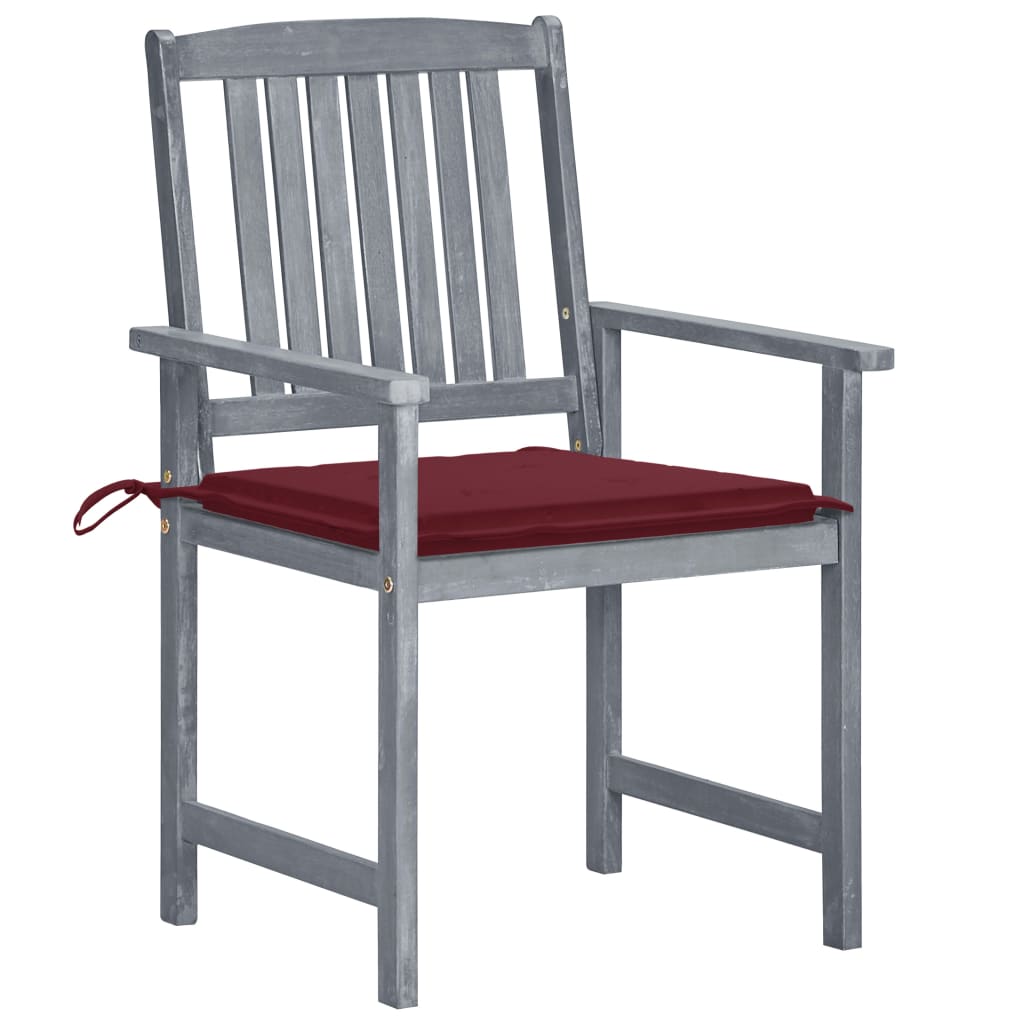 Tuinstoelen 8 st met kussens massief acaciahout grijs is nu te koop bij PeponiXL, paradijselijk wonen!