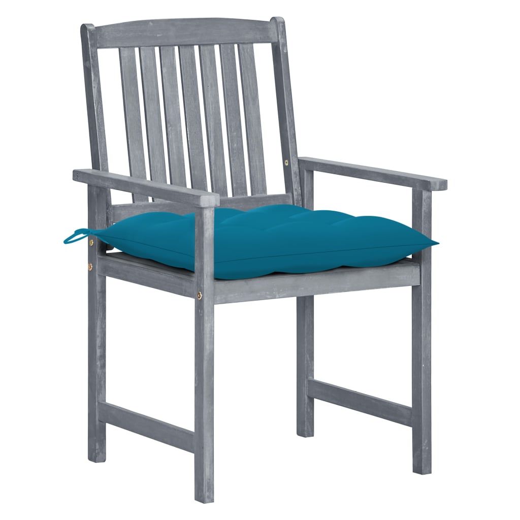 Tuinstoelen 8 st met kussens massief acaciahout grijs is nu te koop bij PeponiXL, paradijselijk wonen!