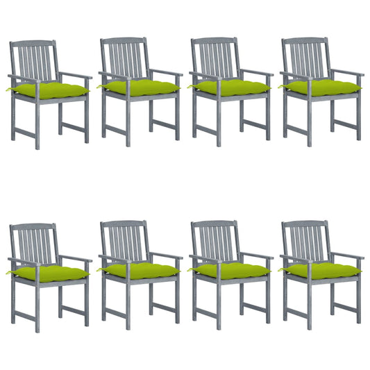 Tuinstoelen 8 st met kussens massief acaciahout grijs is nu te koop bij PeponiXL, paradijselijk wonen!