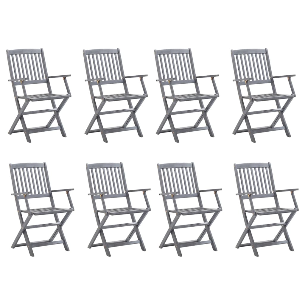 Tuinstoelen 8 st inklapbaar massief acaciahout is nu te koop bij PeponiXL, paradijselijk wonen!
