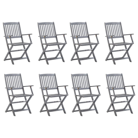 Tuinstoelen 8 st inklapbaar massief acaciahout is nu te koop bij PeponiXL, paradijselijk wonen!