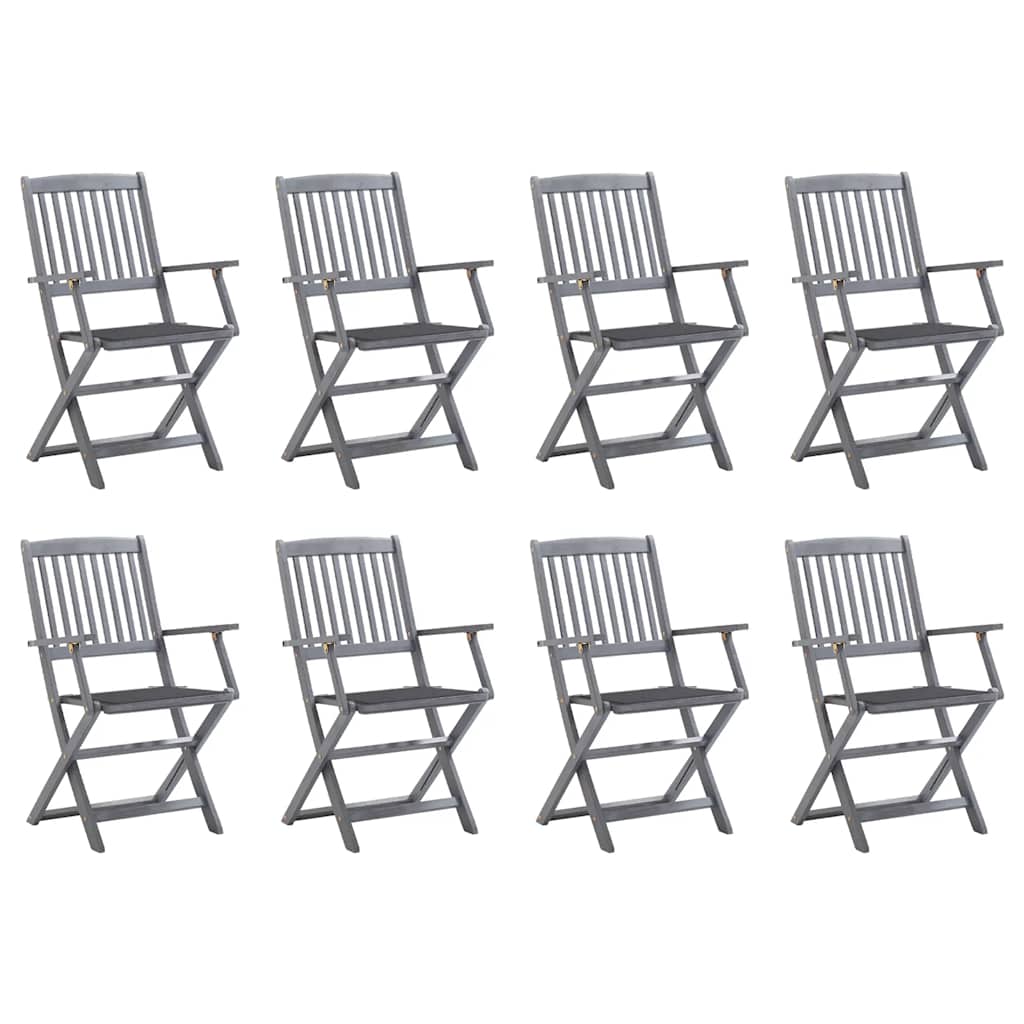 Tuinstoelen 8 st inklapbaar met kussens massief acaciahout is nu te koop bij PeponiXL, paradijselijk wonen!