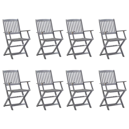 Tuinstoelen 8 st inklapbaar met kussens massief acaciahout is nu te koop bij PeponiXL, paradijselijk wonen!