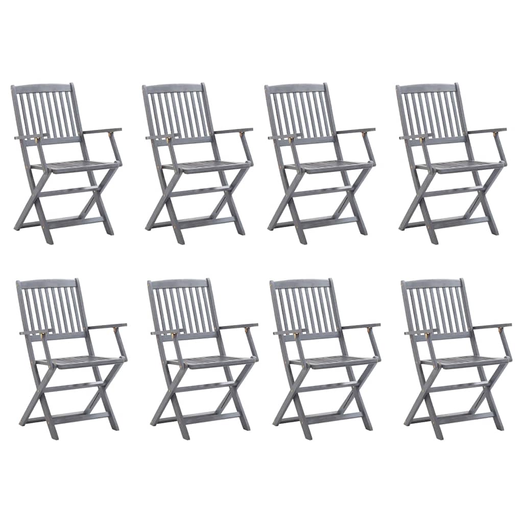 Tuinstoelen 8 st inklapbaar met kussens massief acaciahout is nu te koop bij PeponiXL, paradijselijk wonen!