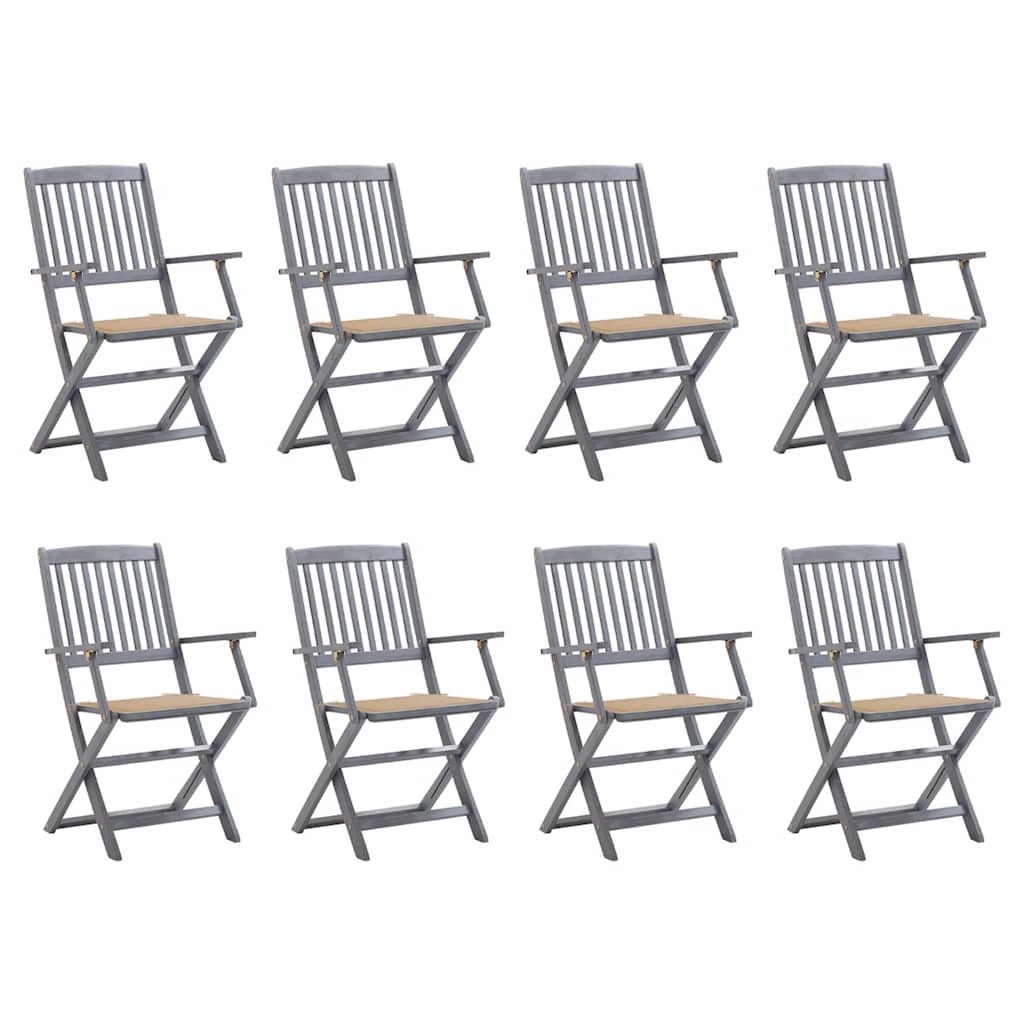 Tuinstoelen 8 st inklapbaar met kussens massief acaciahout is nu te koop bij PeponiXL, paradijselijk wonen!