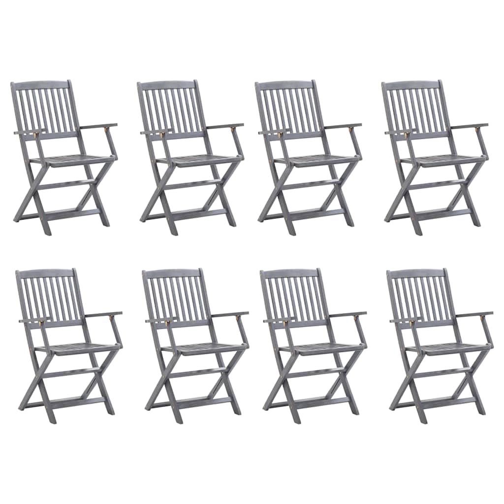 Tuinstoelen 8 st inklapbaar met kussens massief acaciahout is nu te koop bij PeponiXL, paradijselijk wonen!