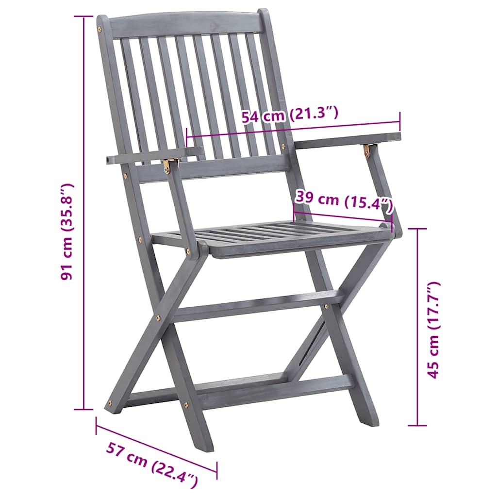 Tuinstoelen 8 st inklapbaar met kussens massief acaciahout is nu te koop bij PeponiXL, paradijselijk wonen!