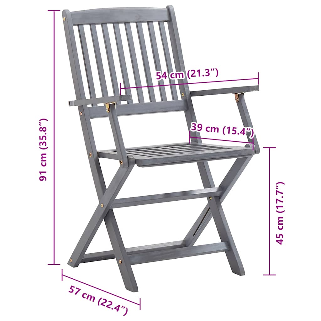 Tuinstoelen 8 st inklapbaar met kussens massief acaciahout is nu te koop bij PeponiXL, paradijselijk wonen!