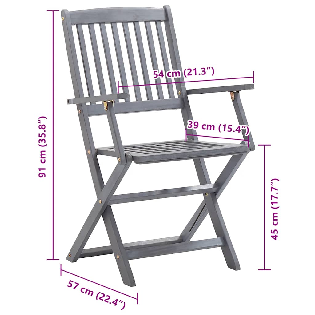 Tuinstoelen 8 st inklapbaar met kussens massief acaciahout is nu te koop bij PeponiXL, paradijselijk wonen!