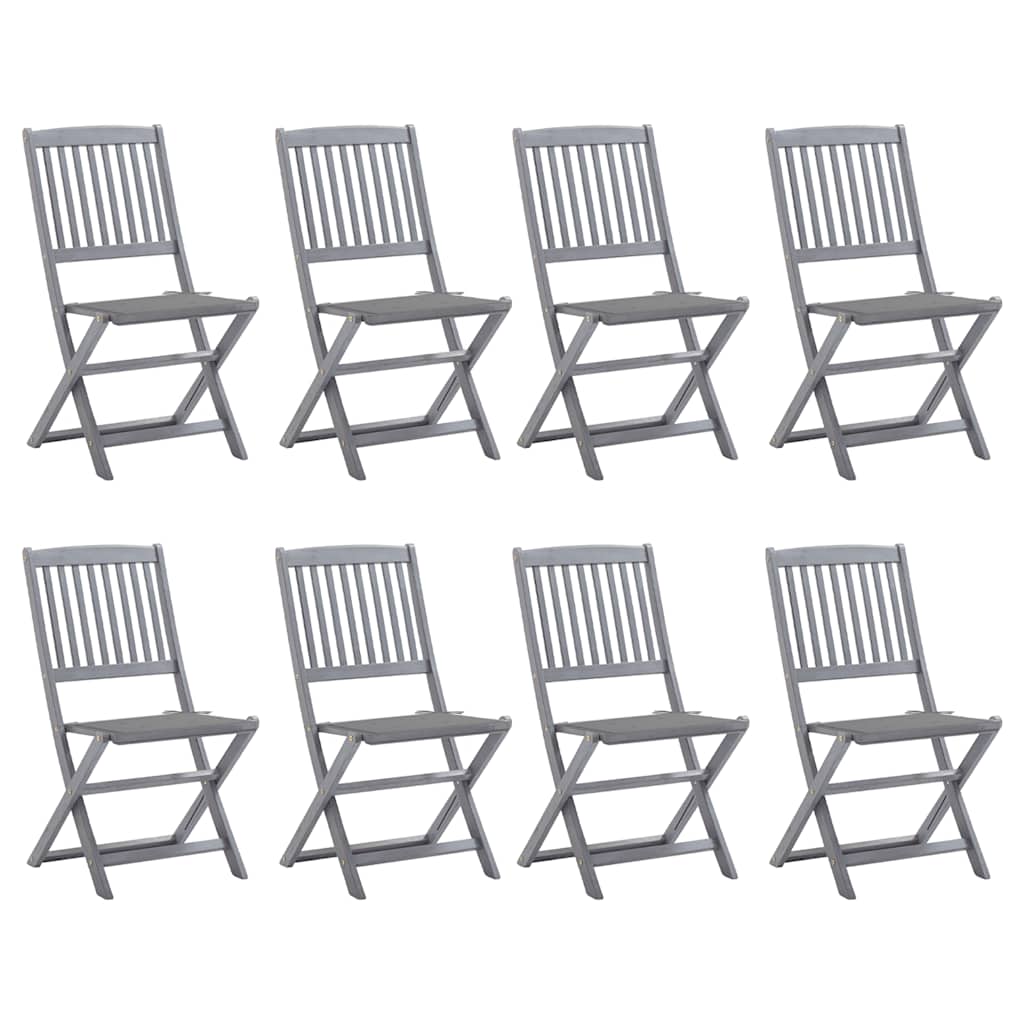 Tuinstoelen 8 st inklapbaar met kussens massief acaciahout is nu te koop bij PeponiXL, paradijselijk wonen!