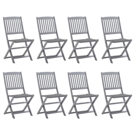 Tuinstoelen 8 st inklapbaar met kussens massief acaciahout is nu te koop bij PeponiXL, paradijselijk wonen!