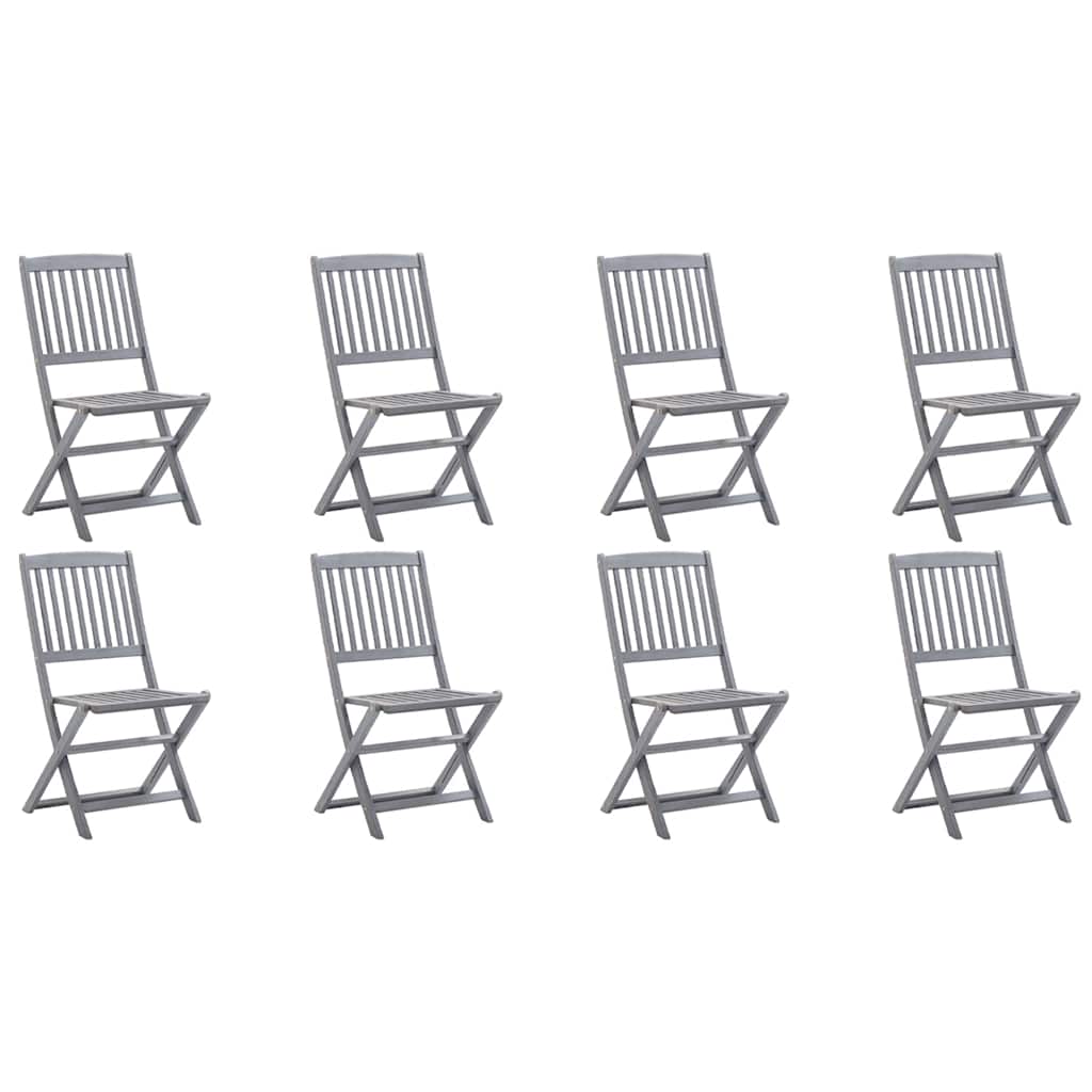 Tuinstoelen 8 st inklapbaar met kussens massief acaciahout is nu te koop bij PeponiXL, paradijselijk wonen!