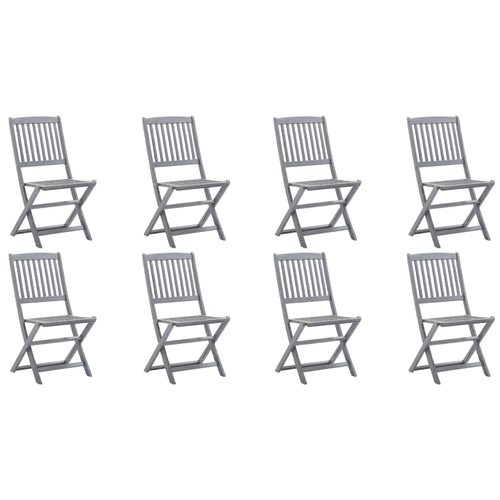 Tuinstoelen 8 st inklapbaar met kussens massief acaciahout is nu te koop bij PeponiXL, paradijselijk wonen!