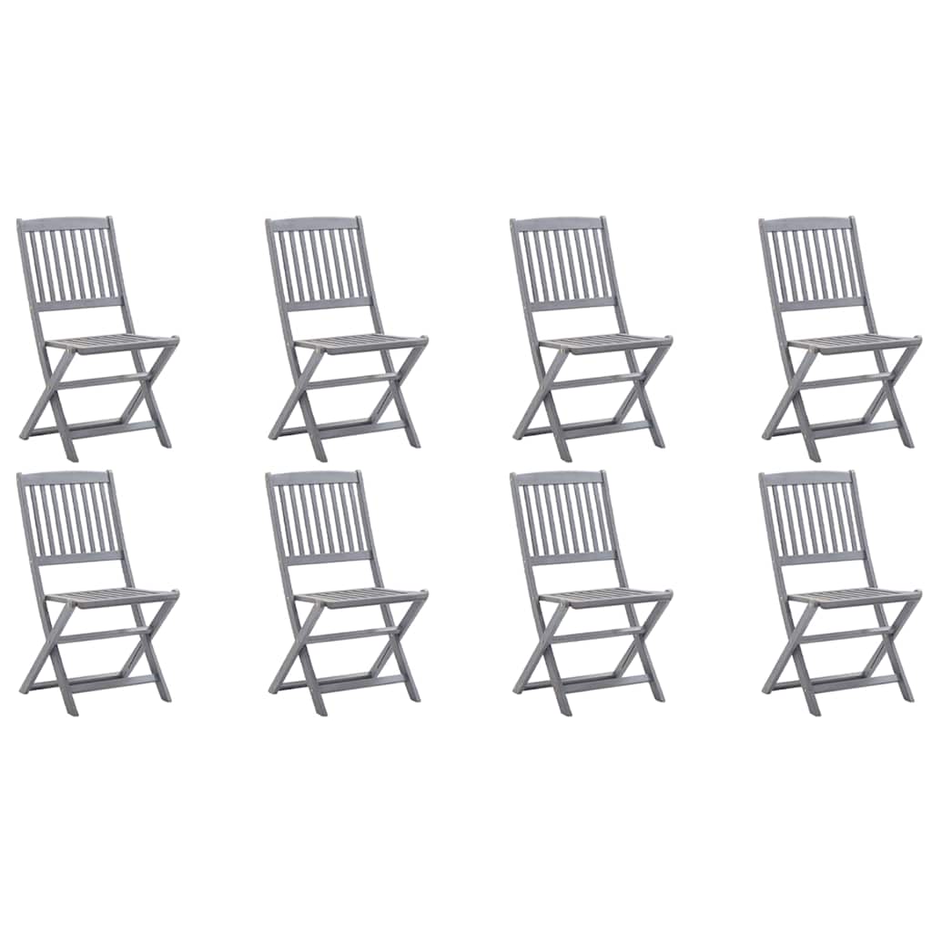 Tuinstoelen 8 st inklapbaar met kussens massief acaciahout is nu te koop bij PeponiXL, paradijselijk wonen!
