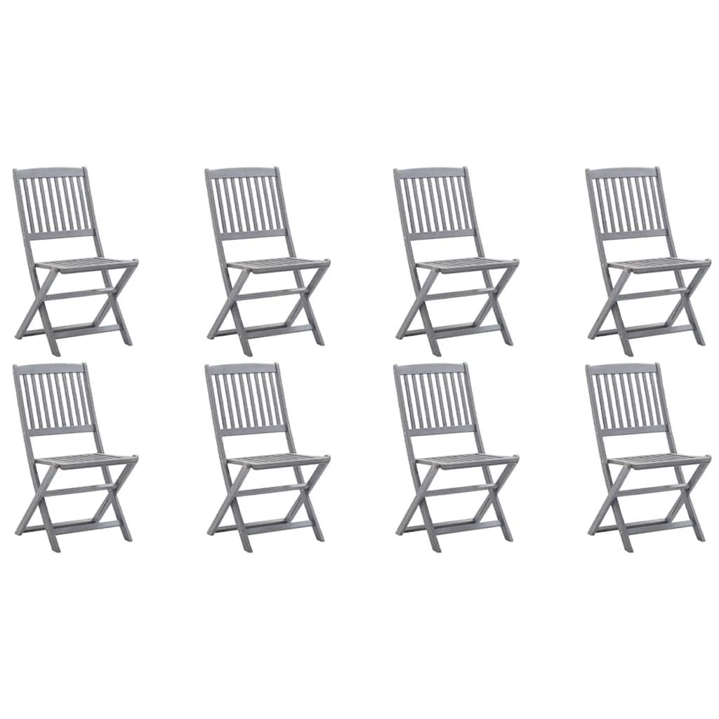Tuinstoelen 8 st inklapbaar met kussens massief acaciahout is nu te koop bij PeponiXL, paradijselijk wonen!