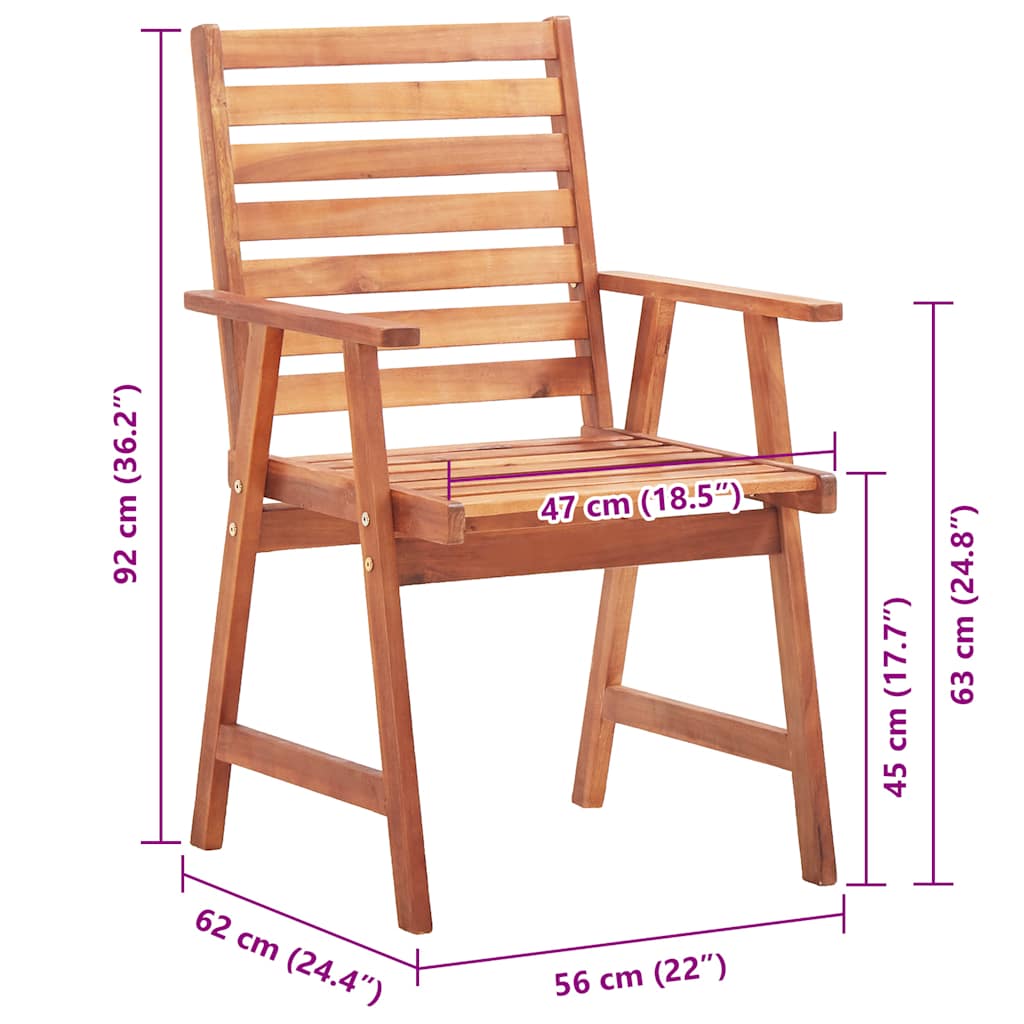 Tuinstoelen 6 st met kussens massief acaciahout is nu te koop bij PeponiXL, paradijselijk wonen!