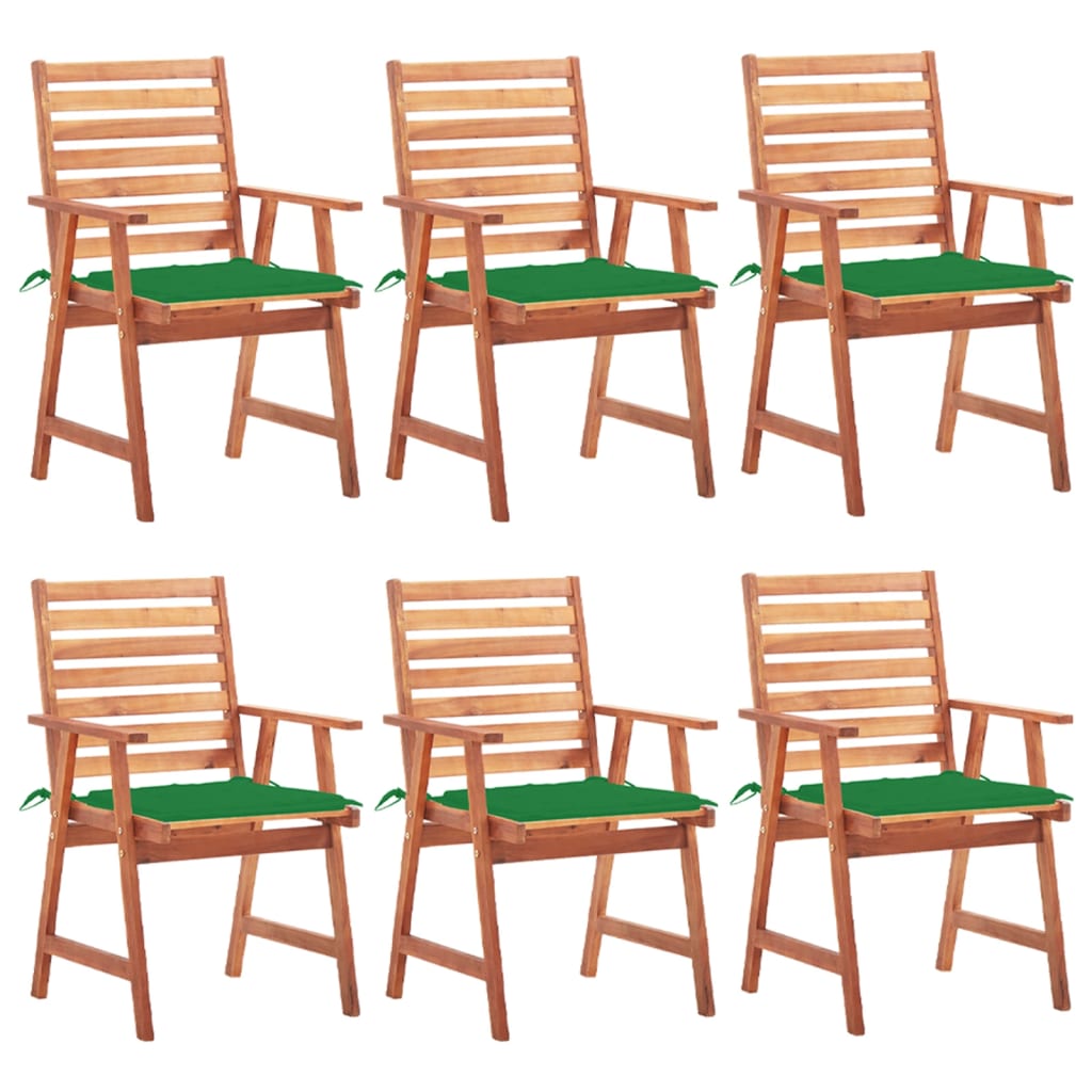 Tuinstoelen 6 st met kussens massief acaciahout is nu te koop bij PeponiXL, paradijselijk wonen!