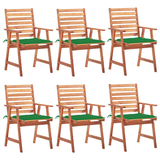 Tuinstoelen 6 st met kussens massief acaciahout is nu te koop bij PeponiXL, paradijselijk wonen!
