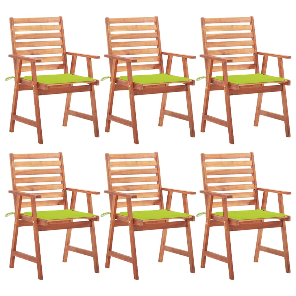 Tuinstoelen 6 st met kussens massief acaciahout is nu te koop bij PeponiXL, paradijselijk wonen!