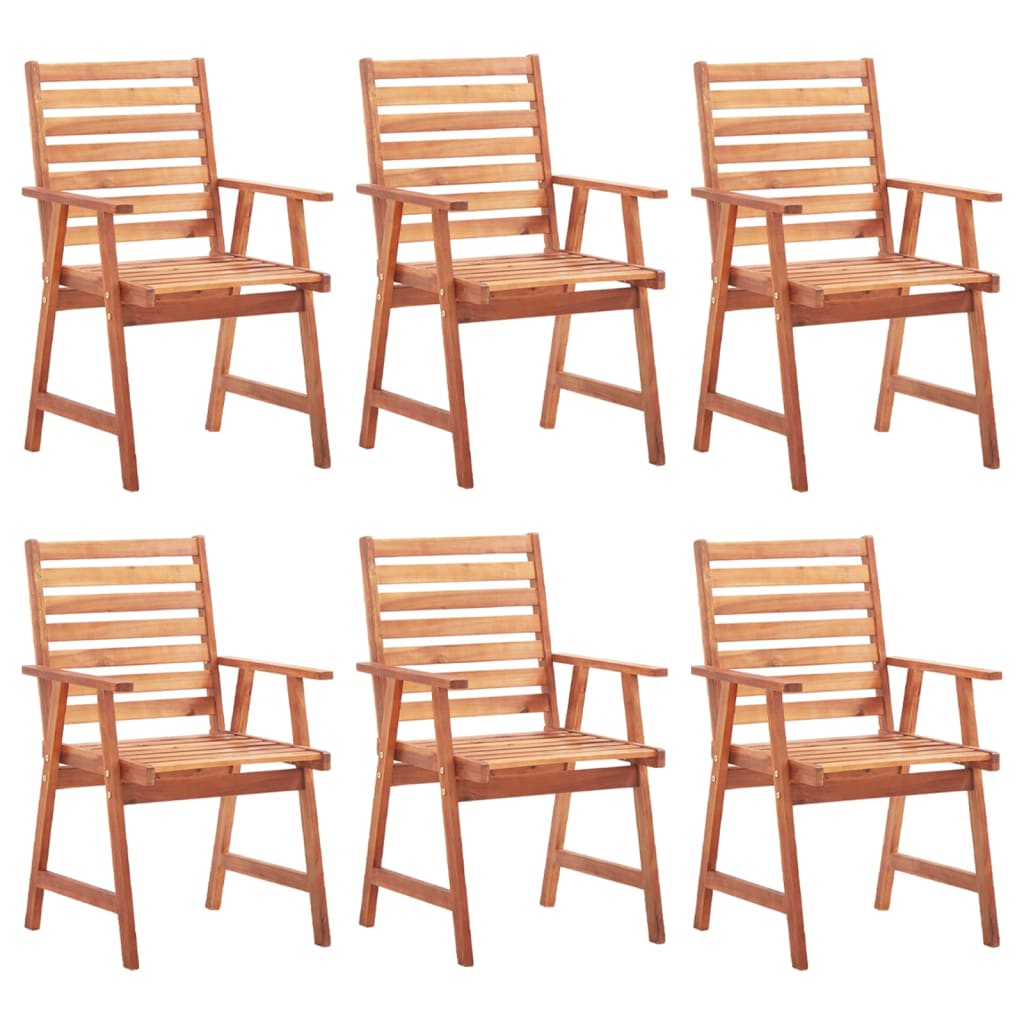 Tuinstoelen 6 st met kussens massief acaciahout is nu te koop bij PeponiXL, paradijselijk wonen!