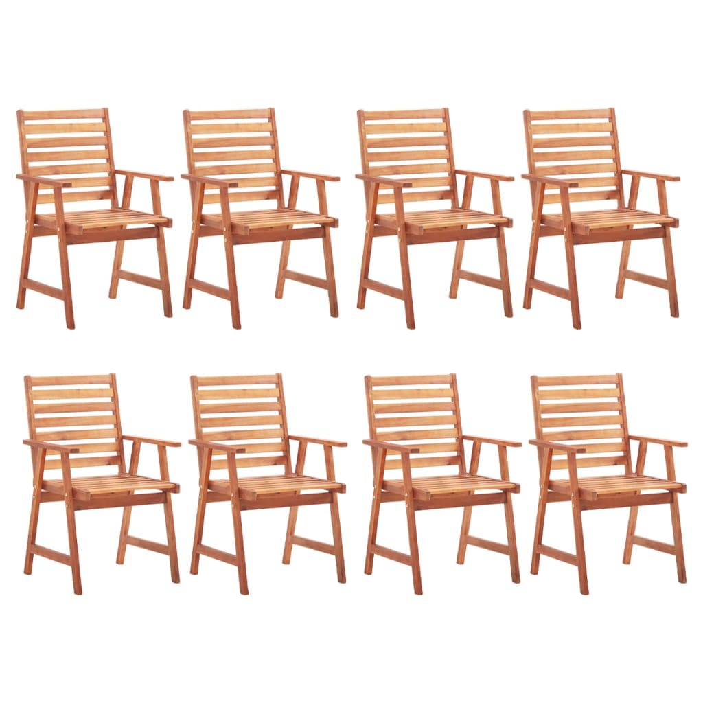 Tuinstoelen 8 st met kussens massief acaciahout is nu te koop bij PeponiXL, paradijselijk wonen!