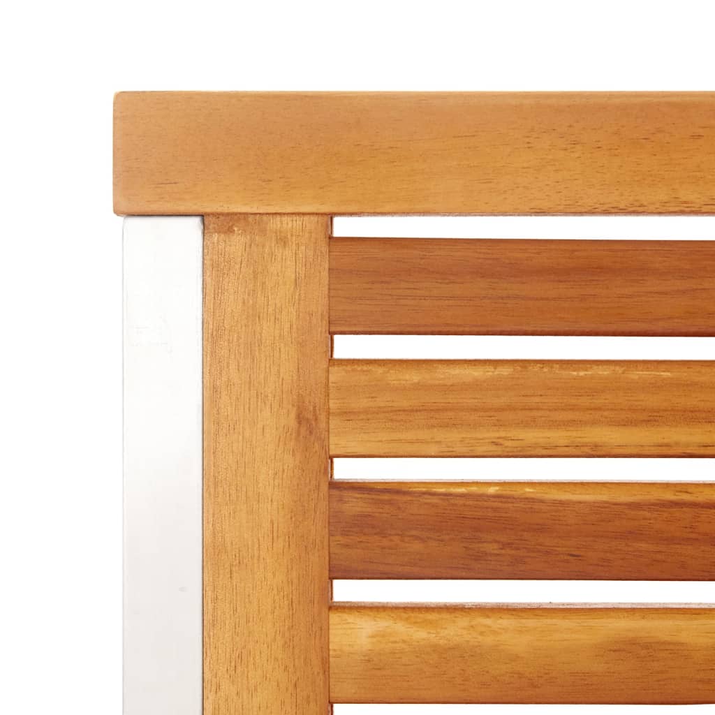 Tuinstoelen 8 st massief acaciahout en roestvrij staal is nu te koop bij PeponiXL, paradijselijk wonen!