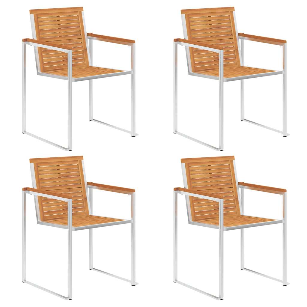Tuinstoelen 4 st met kussens massief acaciahout is nu te koop bij PeponiXL, paradijselijk wonen!