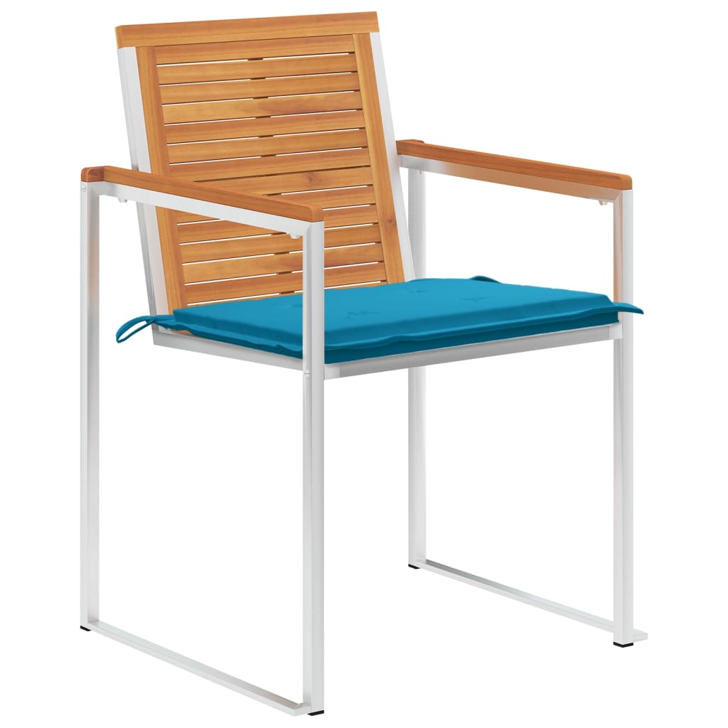 Tuinstoelen 4 st met kussens massief acaciahout is nu te koop bij PeponiXL, paradijselijk wonen!