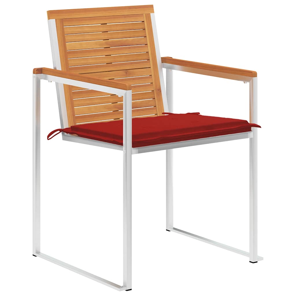 Tuinstoelen 4 st met kussens massief acaciahout is nu te koop bij PeponiXL, paradijselijk wonen!