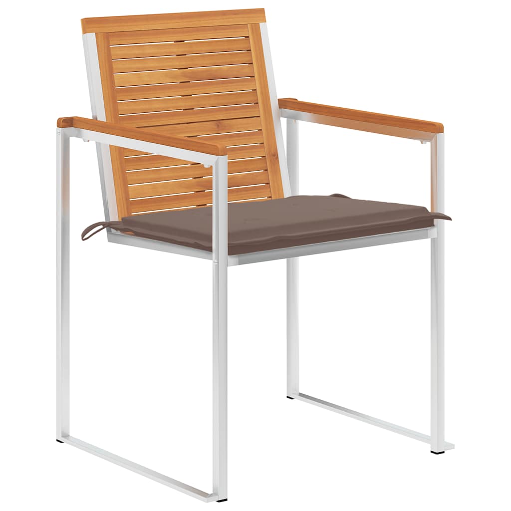 Tuinstoelen 4 st met kussens massief acaciahout is nu te koop bij PeponiXL, paradijselijk wonen!