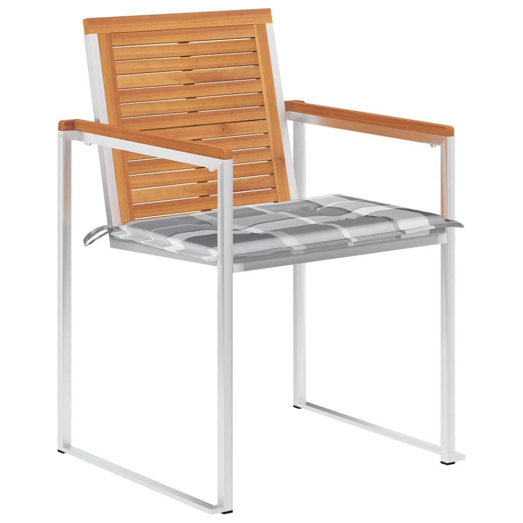 Tuinstoelen 4 st met kussens massief acaciahout is nu te koop bij PeponiXL, paradijselijk wonen!