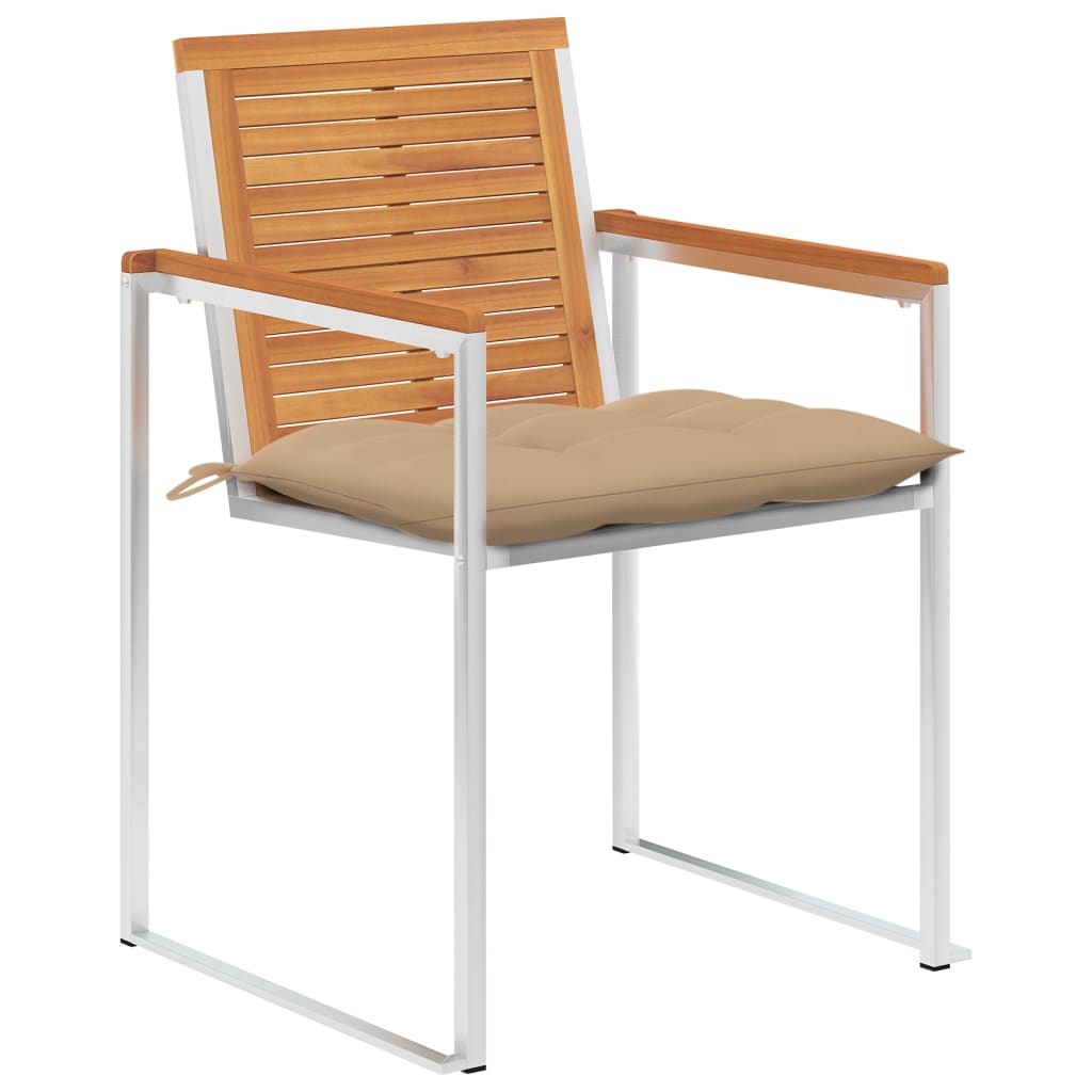 Tuinstoelen 4 st met kussens massief acaciahout is nu te koop bij PeponiXL, paradijselijk wonen!
