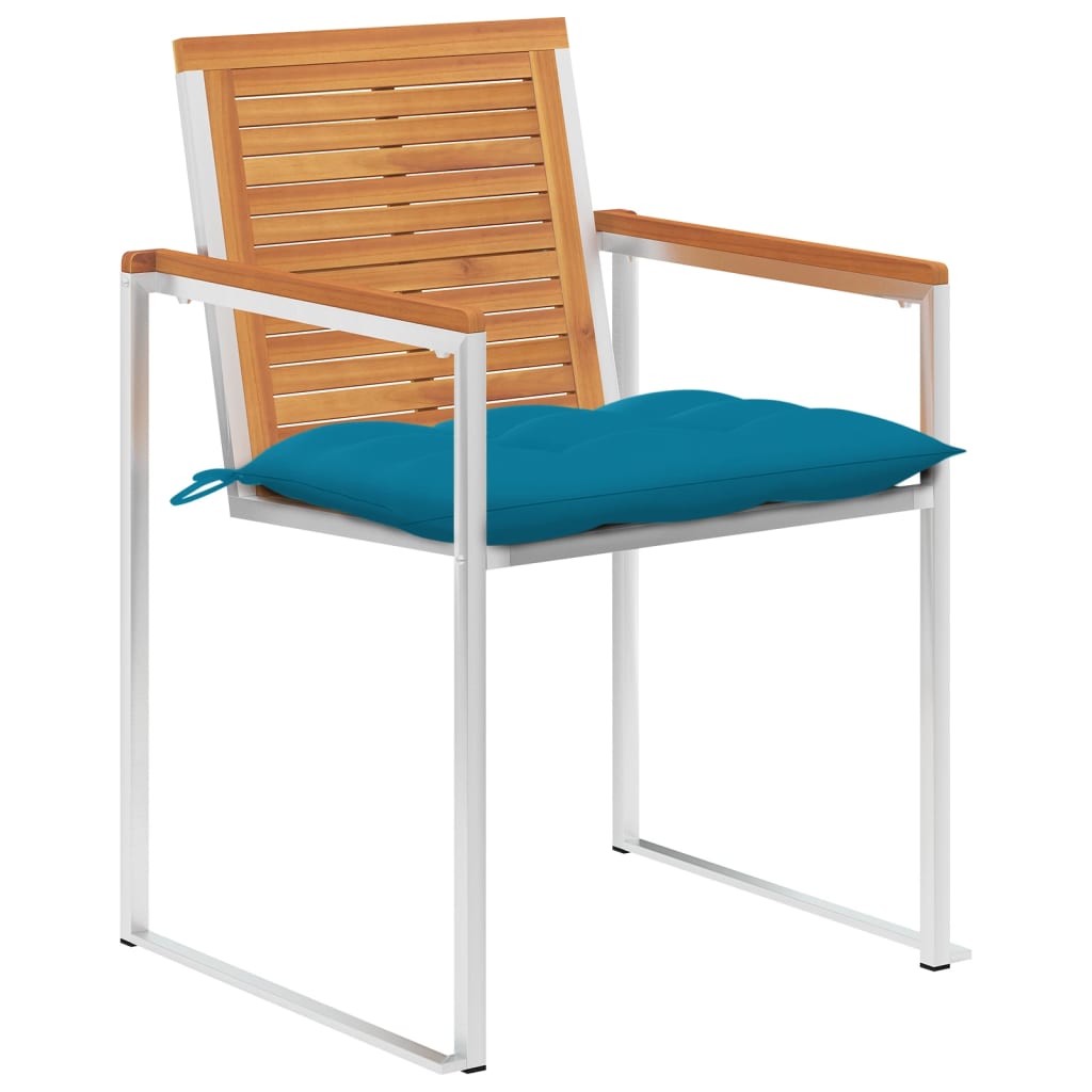 Tuinstoelen 4 st met kussens massief acaciahout is nu te koop bij PeponiXL, paradijselijk wonen!