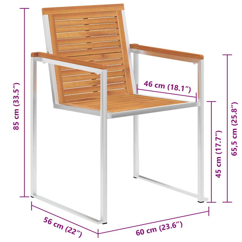 Tuinstoelen 6 st met kussens massief acaciahout is nu te koop bij PeponiXL, paradijselijk wonen!