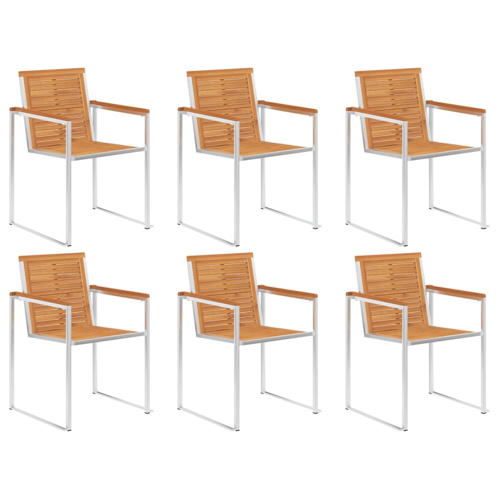 Tuinstoelen 6 st met kussens massief acaciahout is nu te koop bij PeponiXL, paradijselijk wonen!