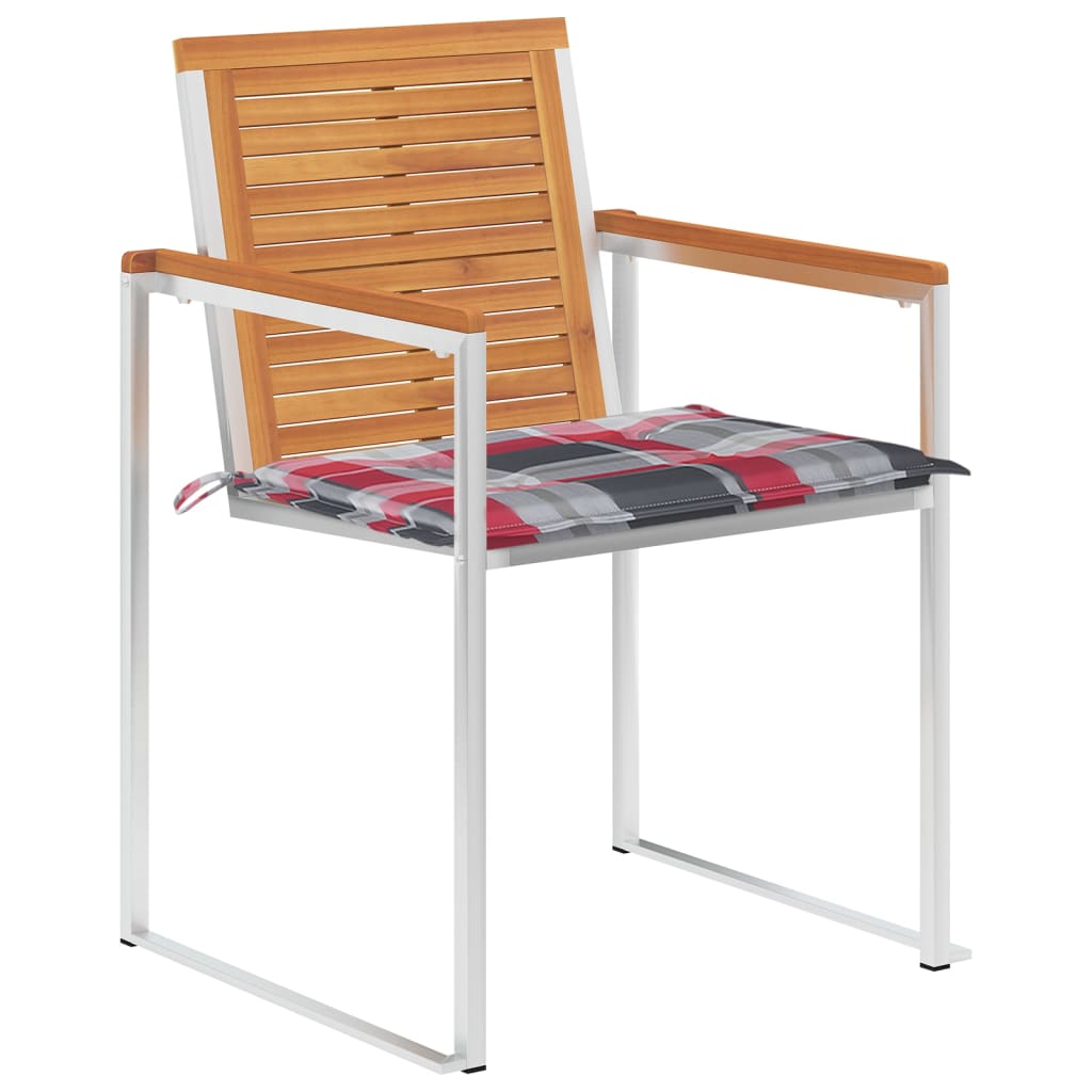 Tuinstoelen 6 st met kussens massief acaciahout is nu te koop bij PeponiXL, paradijselijk wonen!