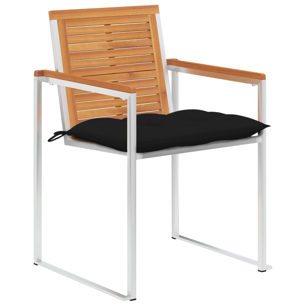 Tuinstoelen 6 st met kussens massief acaciahout is nu te koop bij PeponiXL, paradijselijk wonen!