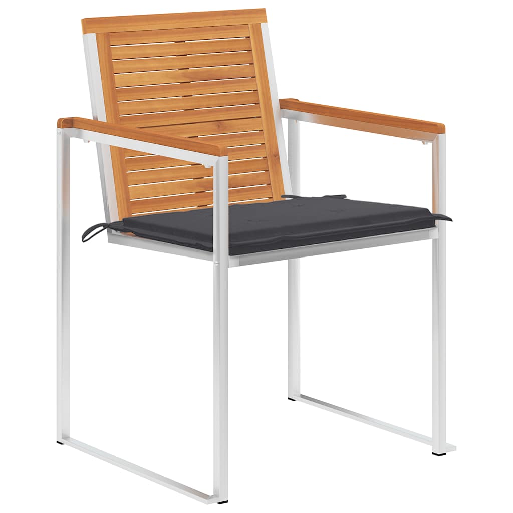 Tuinstoelen 8 st met kussens massief acaciahout is nu te koop bij PeponiXL, paradijselijk wonen!