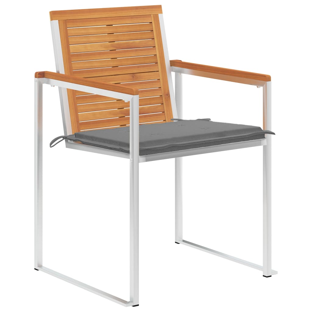 Tuinstoelen 8 st met kussens massief acaciahout is nu te koop bij PeponiXL, paradijselijk wonen!