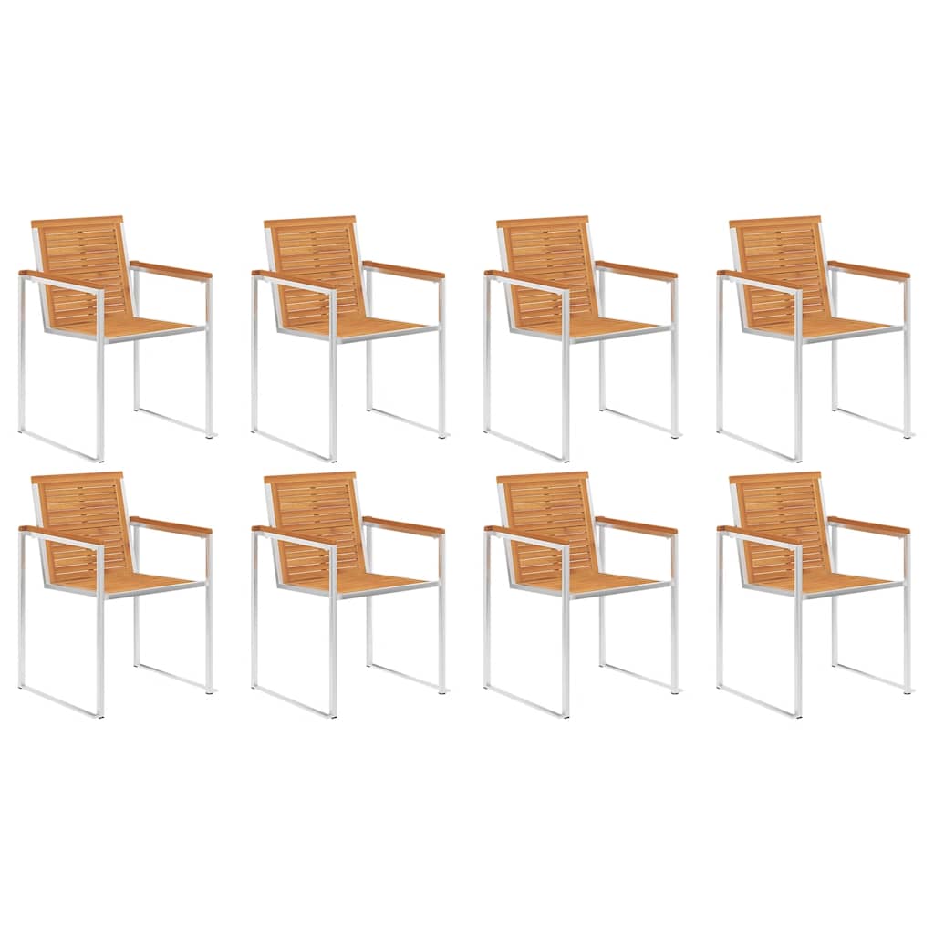 Tuinstoelen 8 st met kussens massief acaciahout is nu te koop bij PeponiXL, paradijselijk wonen!