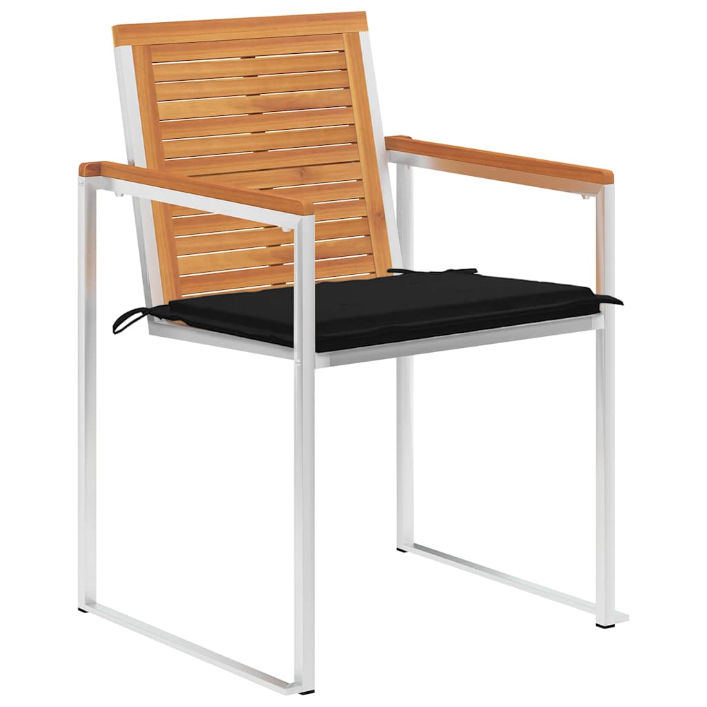 Tuinstoelen 8 st met kussens massief acaciahout is nu te koop bij PeponiXL, paradijselijk wonen!