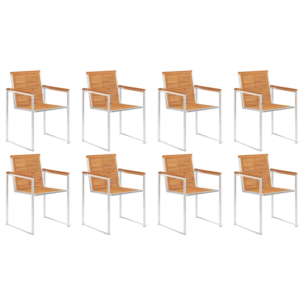Tuinstoelen 8 st met kussens massief acaciahout is nu te koop bij PeponiXL, paradijselijk wonen!