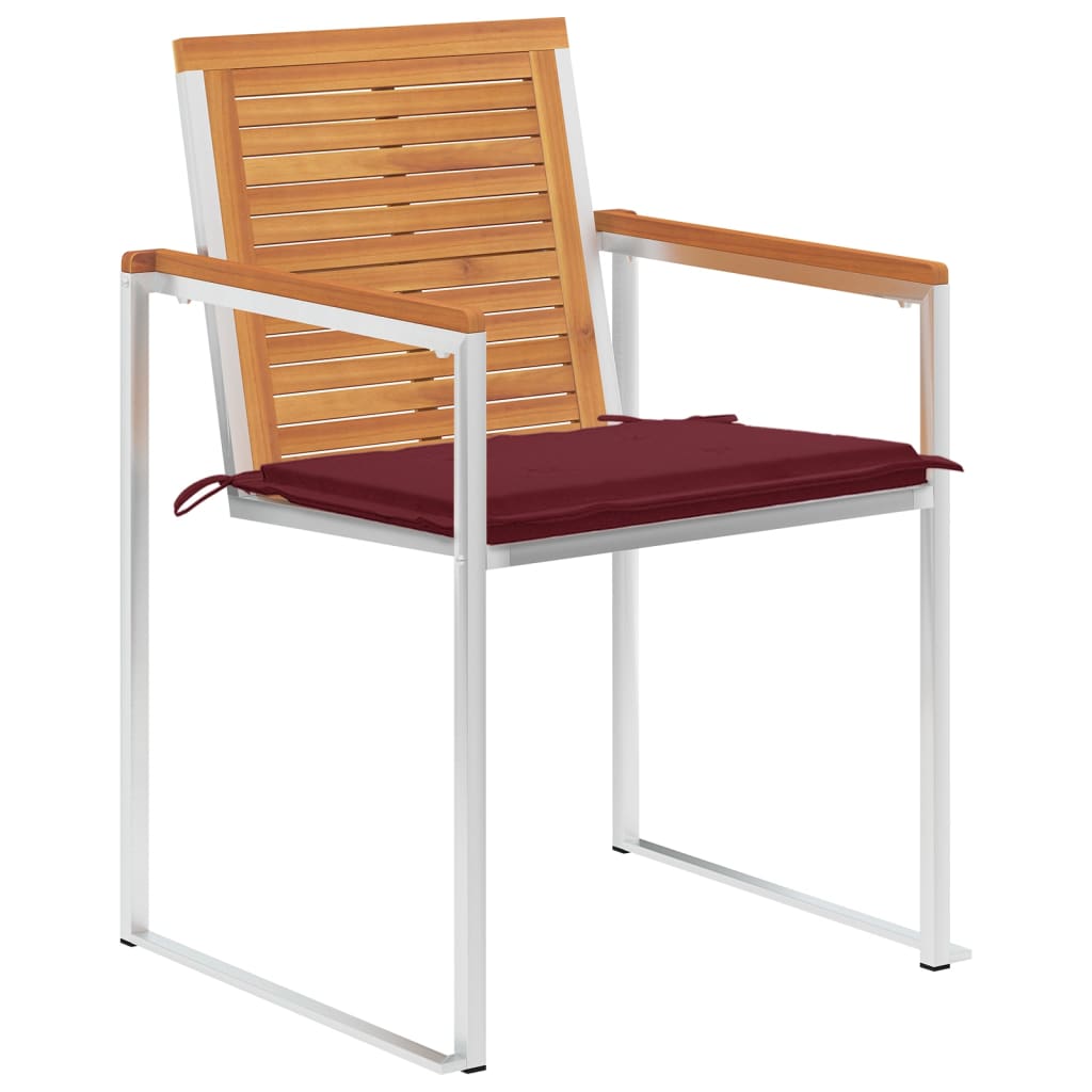 Tuinstoelen 8 st met kussens massief acaciahout is nu te koop bij PeponiXL, paradijselijk wonen!