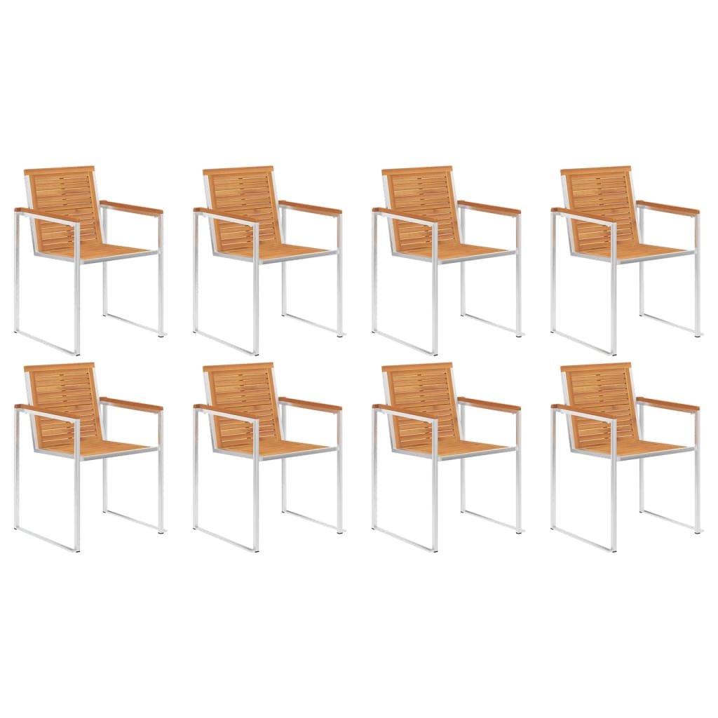 Tuinstoelen 8 st met kussens massief acaciahout is nu te koop bij PeponiXL, paradijselijk wonen!