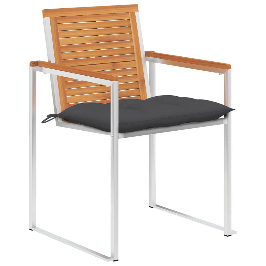 Tuinstoelen 8 st met kussens massief acaciahout is nu te koop bij PeponiXL, paradijselijk wonen!