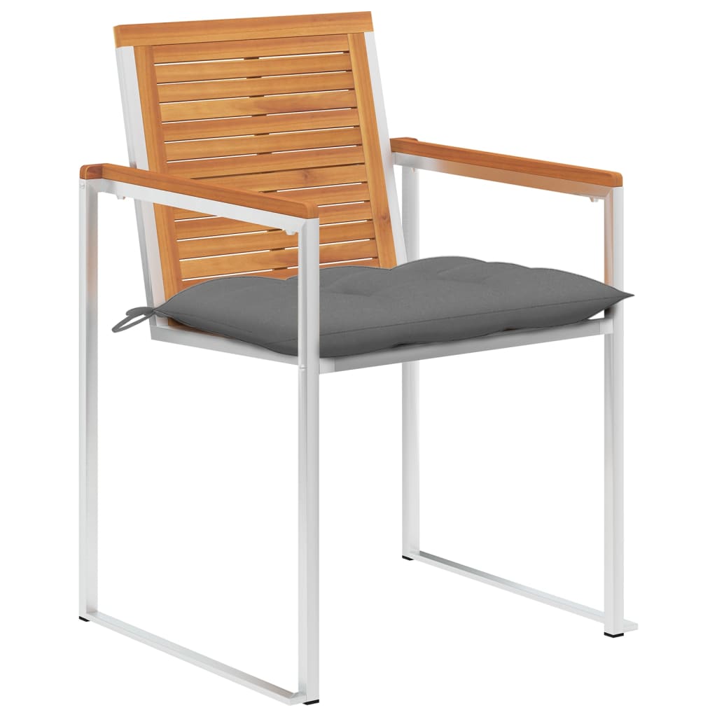 Tuinstoelen 8 st met kussens massief acaciahout is nu te koop bij PeponiXL, paradijselijk wonen!
